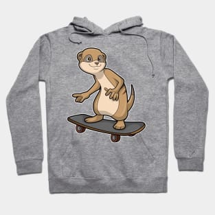 Meerkat as Skater with Skateboard Hoodie